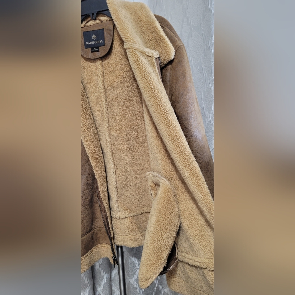 Rainforest | Aviator Bomber Jacket | Men's Faux Shearling-Lined Bomber Jacket - Picture 5 of 10